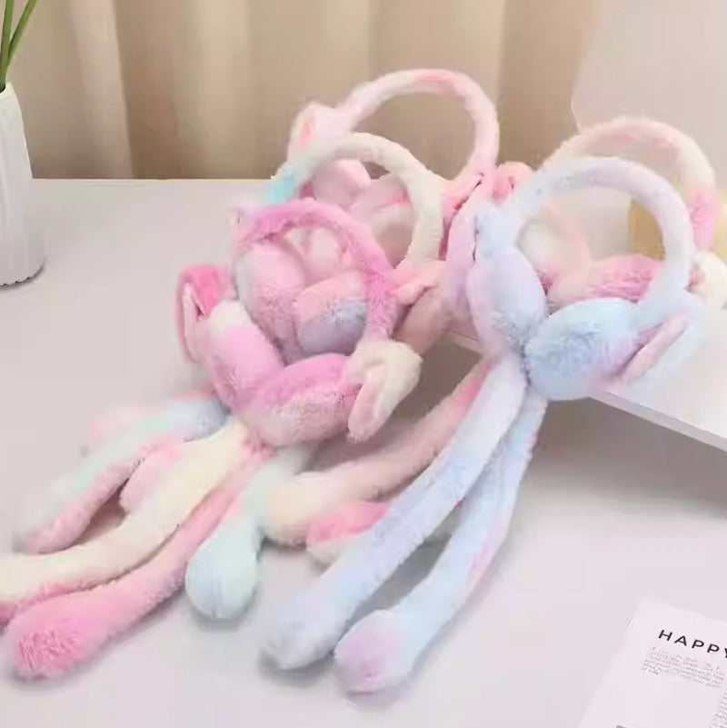 Plush Bunny Ear Movable Earmuffs