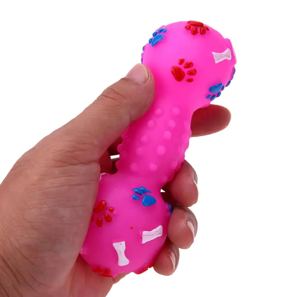 Interactive TPR Dumbbell Dog Chew Toy for Teeth Cleaning