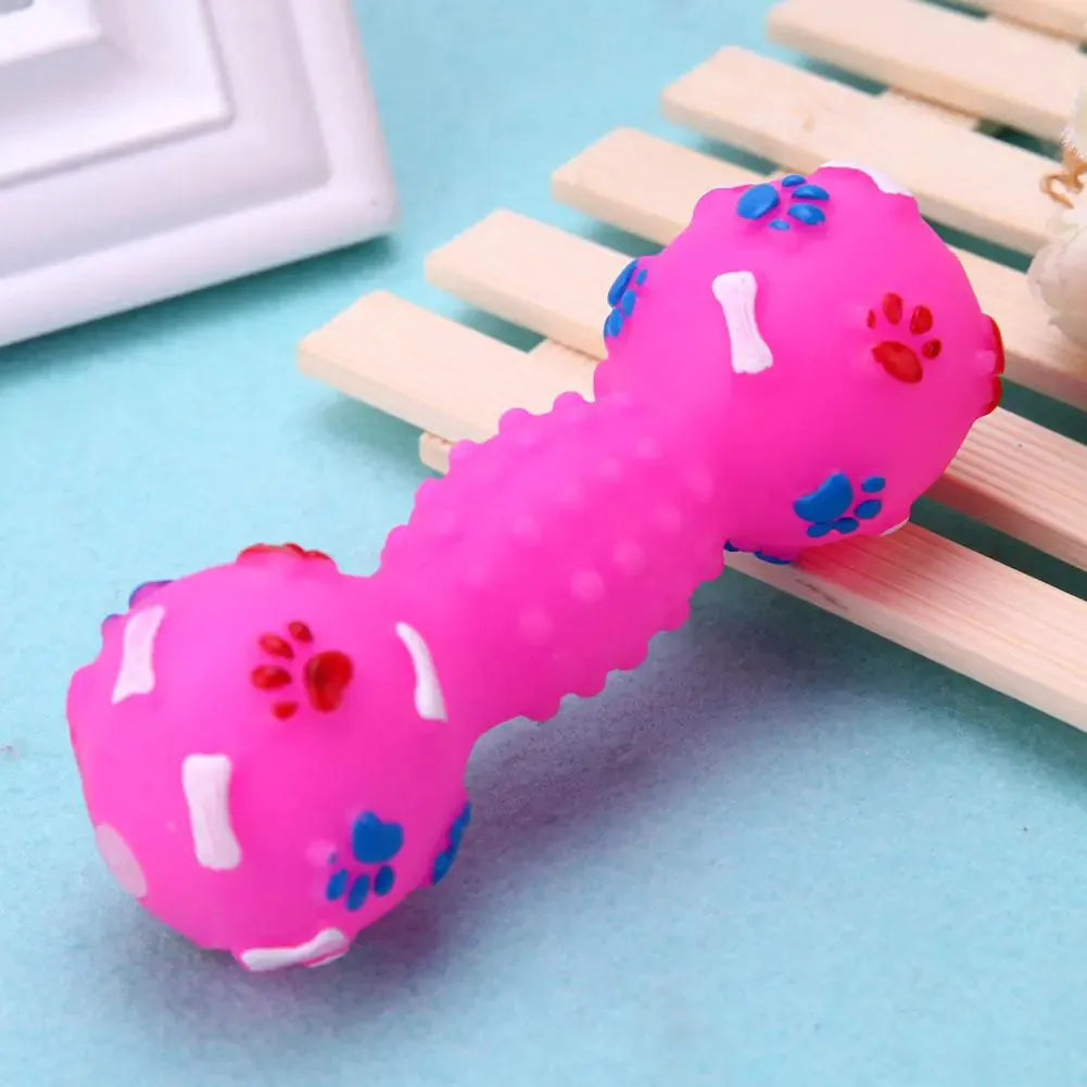 Interactive TPR Dumbbell Dog Chew Toy for Teeth Cleaning