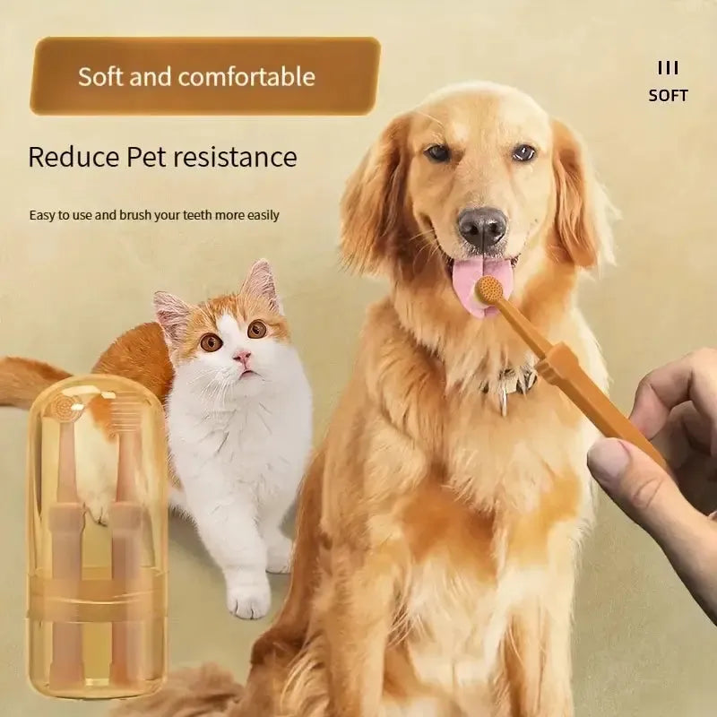Cat and Dog Finger Toothbrush Set for Teeth Cleaning