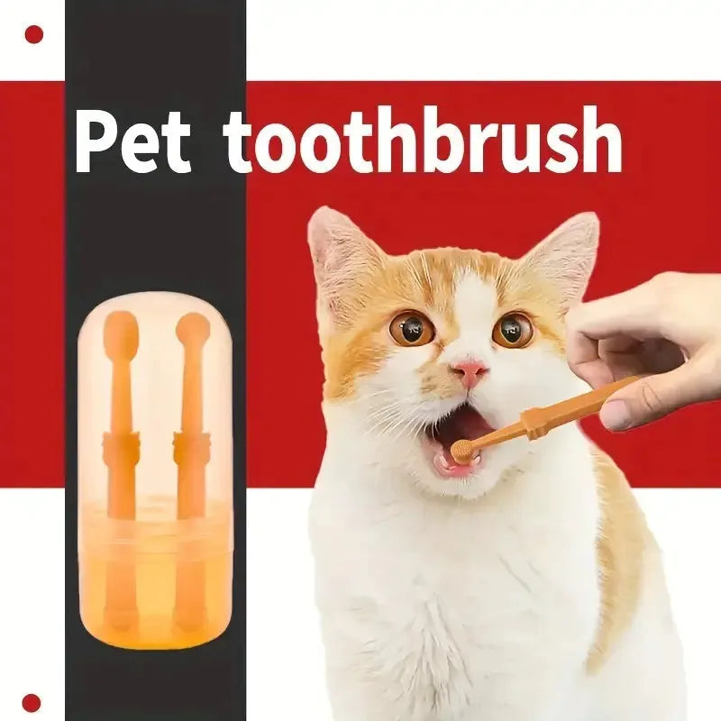 Cat and Dog Finger Toothbrush Set for Teeth Cleaning